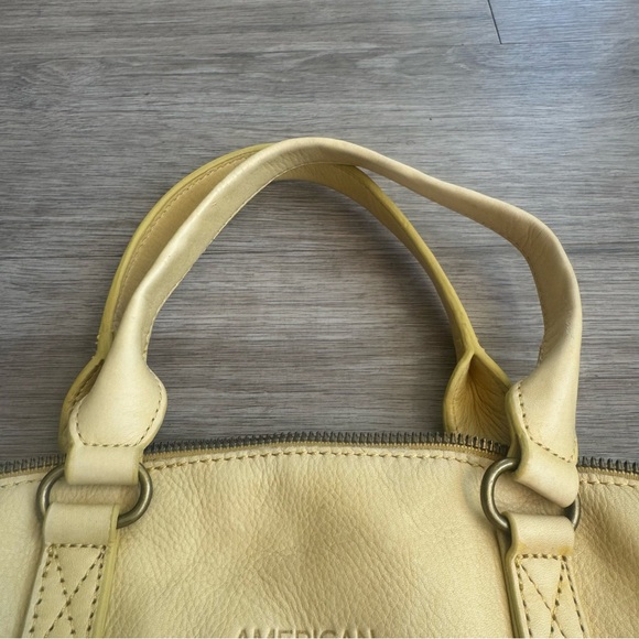 American Leather Co. Butter Yellow Leather Multiway Handbag - Picture 5 of 9